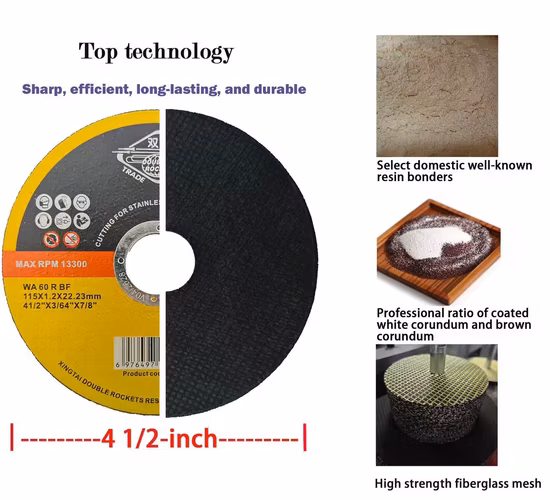 4.5 Inch Sharp and Durable Abrasive Tools Iron Cutting Disc for Metal Inox